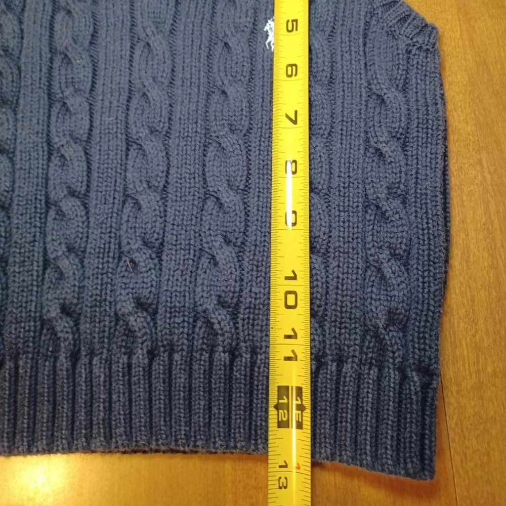 Polo Ralph Lauren Blue Cable Knit Sweater Vest Toddler 3T V-Neck 100% Cotton